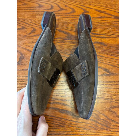 Tory Burch Georgia Mule Brown Suede Leather Slip On Women's Size 10 - Picture 5 of 9